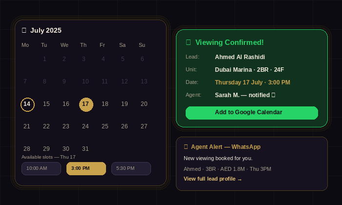 Automated appointment booking  calendar and confirmation